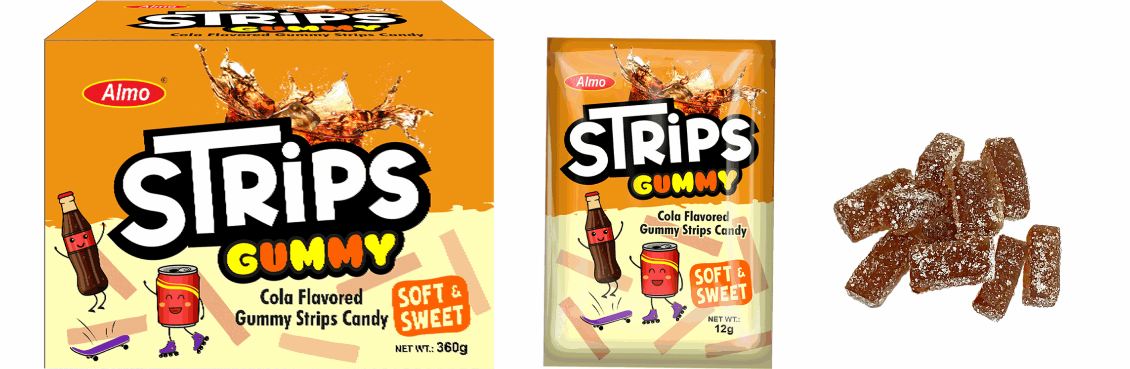 Almo Gummy Strips Cola